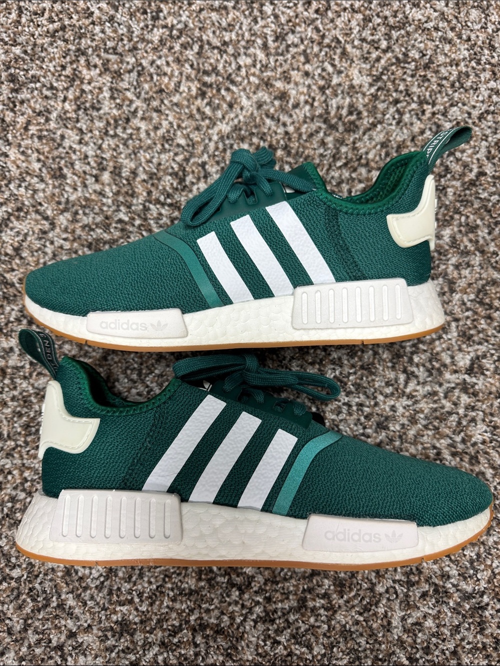 adidas Men’s Green and White NMD R1 Collegiate Green. Size 8 Sneakers